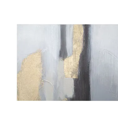 OBRAZ NA PŁÓTNIE SZARY/ZŁOTY 80x2,8x100 cm